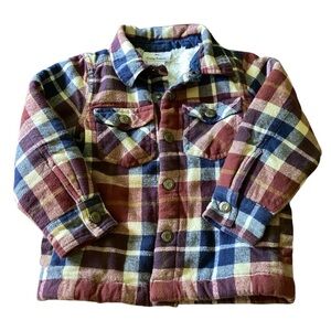 Tommy Bahama Boys Cozy Faux Fur Lined Flannel Snap Down Shacket Size‎ 3T